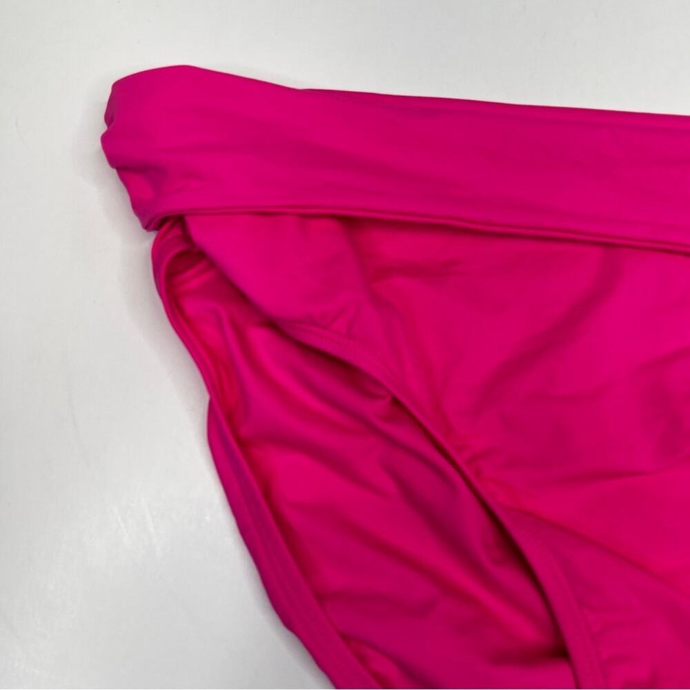 Anne Cole High Waist Shirred Bikini bottoms pink punch - XL - Picture 3 of 11